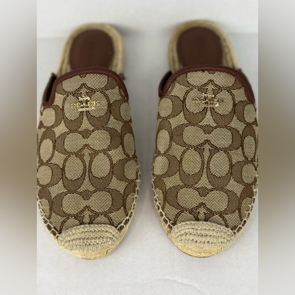 Coach Signature Brown and Tan Espadrille Slip-Ons - Picture 2 of 8
